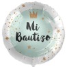 Globos Foil 18" Mi Bautizo Corona Azul