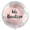 Globos Foil 18" Mi Bautizo Corona Rosa