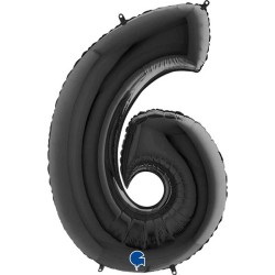 Globos Foil 40" (102cm) Numero 6 Negro