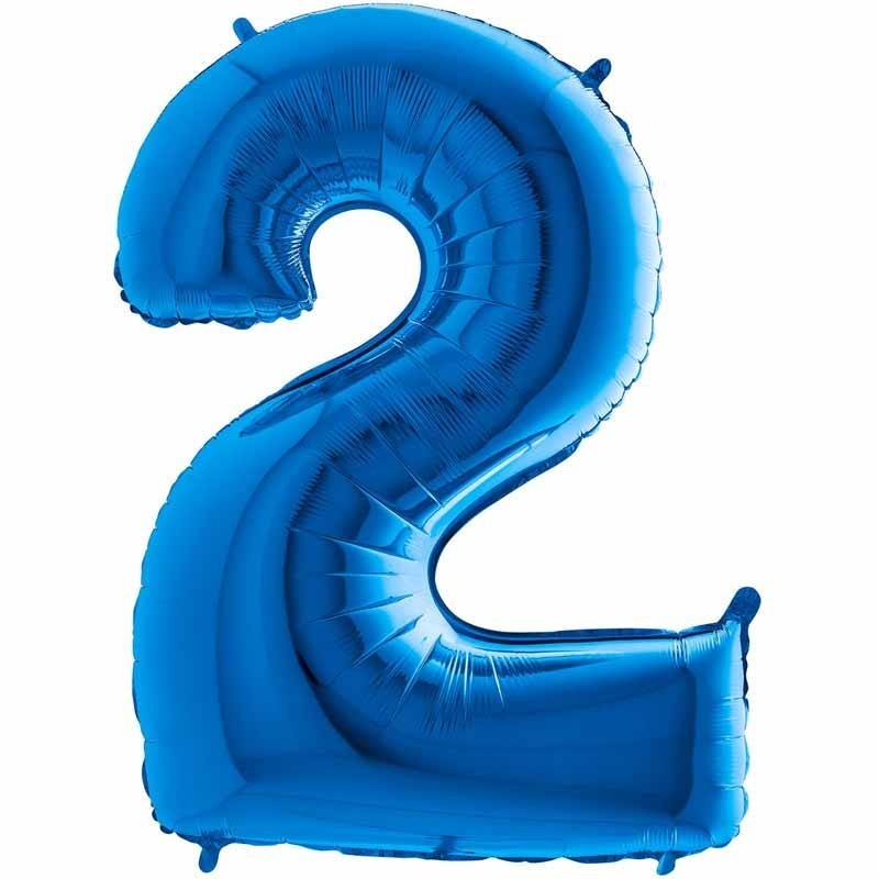 Globos Foil 26" (66cm) Numero 2 Azul