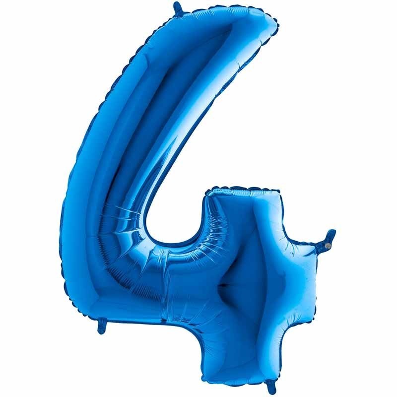 Globos Foil 26" (66cm) Numero 4 Azul