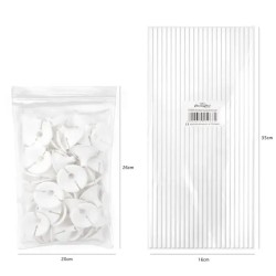 Palito Blanco 35 cms + copa de agarre. 100 unidades. www.globodeco.es