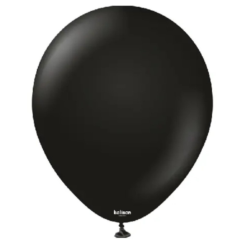 Globos Redondos de Látex 12" Negro Kalisan    www.globodeco.es