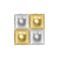 Globos de Foil Forma Cuadrada Oro Plata   www.globodeco.es