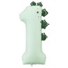 Globos Foil de 36" (92cm) Número 1 Dinosaurio Menta  www.globodeco.es
