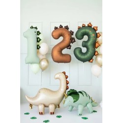 Globos Foil de 36" (92cm) Número 2 Dinosaurio Marrón  www.globodeco.es
