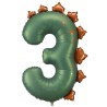 Globos Foil de 36" (92cm) Número 3 Dinosaurio Verde  www.globodeco.es