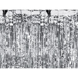 Cortina Fiesta de Foil 200Cm x 100Cm PLATA METAL www.globodeco.es
