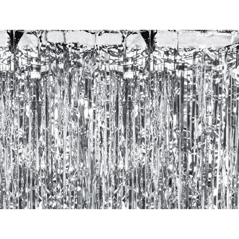 Cortina Fiesta de Foil 200Cm x 100Cm PLATA METAL www.globodeco.es
