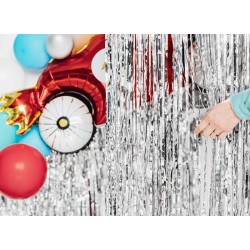 Cortina Fiesta de Foil 200Cm x 100Cm PLATA METAL www.globodeco.es