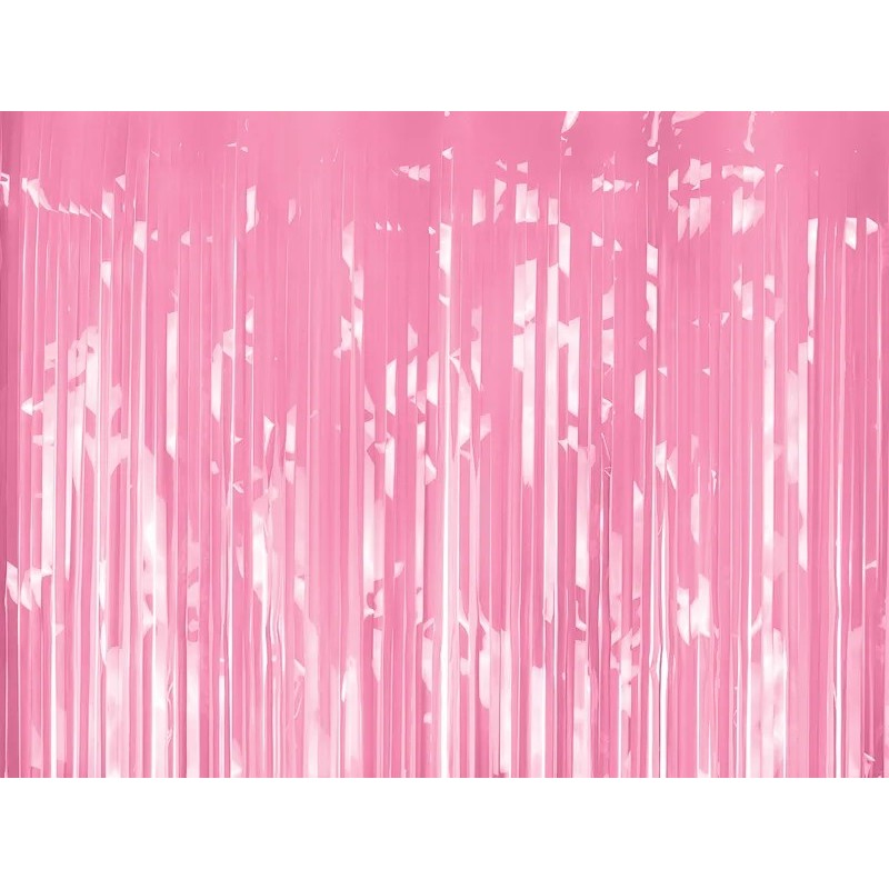 Cortina Fiesta Foil 200Cm x 100Cm Rosa Claro Pastel www.globodeco.es
