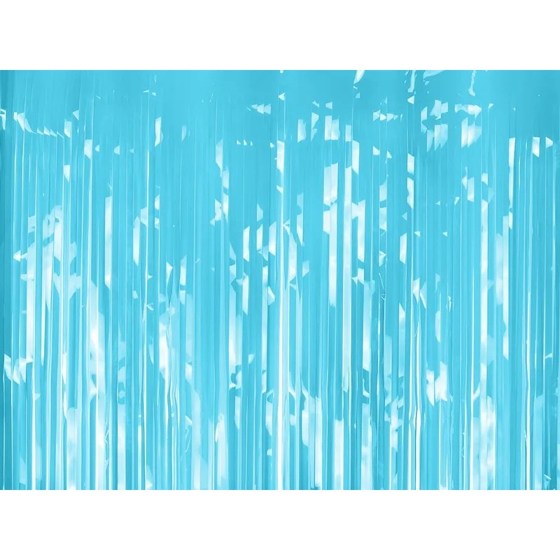 Cortina Fiesta Foil 200Cm x 100Cm Azul Claro Pastel www.globodeco.es