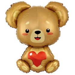 Globos de Foil Supershape de 33" x 27"  OSITO AMOR  www.globodeco.es